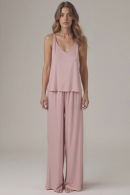 Vivisence Pyjama Set Femme Viscose Bretelles Fines Coupe Ample Confort Nuit 2046,