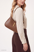 Vivisence Sac à bandoulière T0046, polyuréthane, sac baguette femme, brun