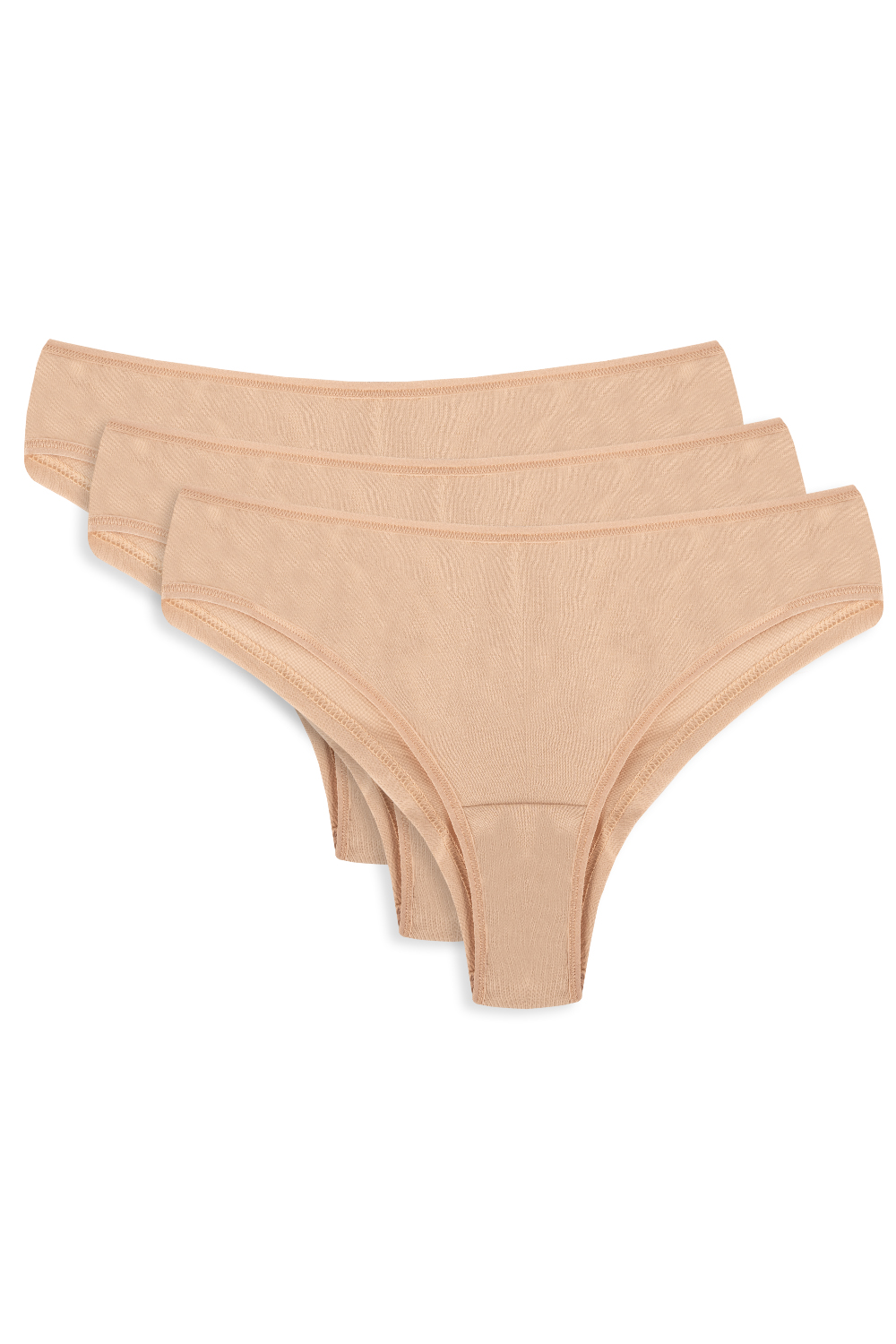 Vivisence Brazilian briefs in 3-pack  4018 3-pack, beige
