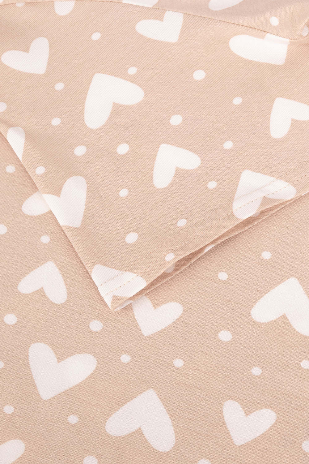 Vivisence Pyjama Femme Jersey Coton Doux Col En V Confort Nuit Manches Courtes, beige clair