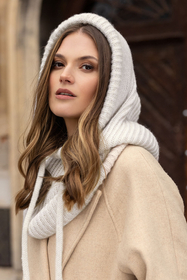 Vivisence Capuche Femme Avec Écharpe Intégrée Idéale Pour Les Journées Froides 70102, beige