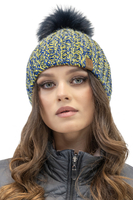 Vivisence Bonnet Et Écharpe Pour Femme L'Automne Et L'Hiver Tricoté Avec Un Gros Pompon Et Une Longue Chaude En Fil Épais Doublé De Polaire Douce Pour Les Froides Journées D'Hiver 7086Kmpl, jaune