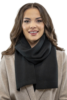 Vivisence Damen Winter Schal Mit Dekorativer Bindung Für Kalte Wintertage 7104, schwarz