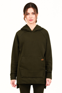 Vivisence Damen Kapuzenpullover Weiche Baumwolle Mit Tasche Für Alltag, Grün