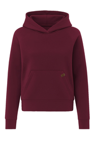Vivisence Sweatshirt Baumwolle Lockerer Schnitt mit Kapuze Komfort Für Freizeit 9003, weinrot