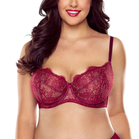 Vivisence Lace Soft Bra Women Underwire And Side Boning Support And Shape, maroon