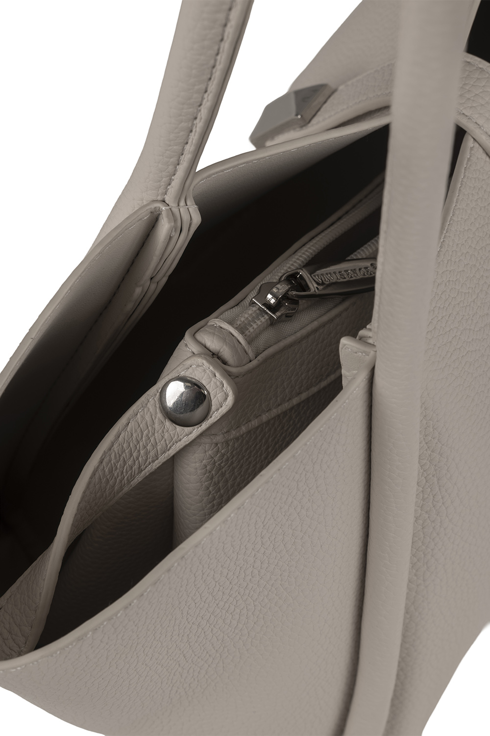 Vivisence Damen Schultertasche Mit Magnetklappe Und Kosmetiktasche Für Den Alltag, ecru
