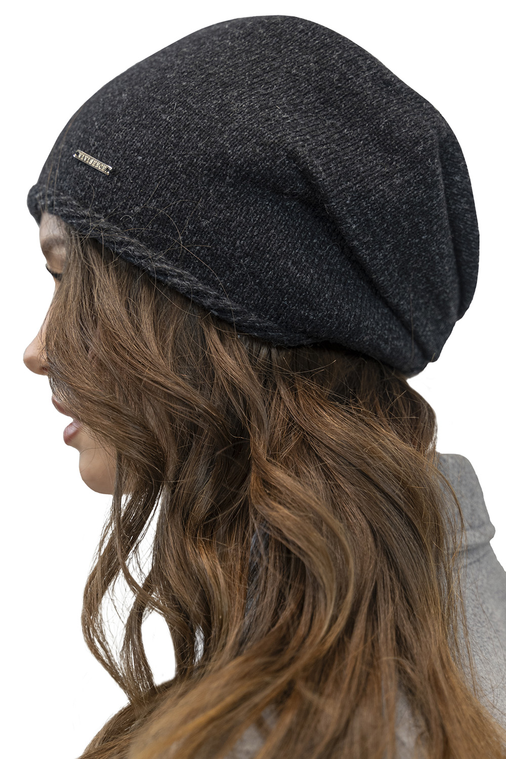 Vivisence Damen Mütze Winter Warmem Wollgarn Klassische Herbst Wintermütze 7087, schwarze Melange