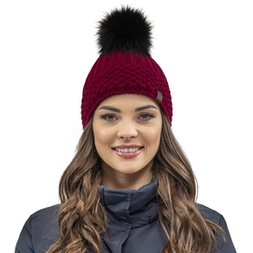 Vivisence Bonnet À Pompon Femme Chaud Et Confortable Pour Les Journées Froides 7016, bordeaux