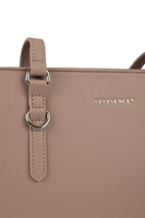 Vivisence Damen Schultertasche mit Reißverschluss für Alltag Pflegeleicht, Dunkelbeige