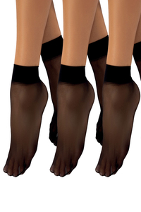 Vivisence Chaussettes Femme Classiques 20 DEN Douce Et Confortable Avec Bords Élastiques Qui Ne Glissent Pas Renforcement Invisible Des Orteils Lot De 3 Paires Qualité Supérieure, nero