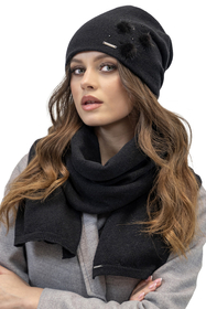 Vivisence Women's Hat Winter Lining Three Pleats Perfect Fit 7091, black