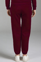 Vivisence Women's Sweatpants Relaxed Fit Lounge Soft Cotton Blend Joggers With Ribbed Cuffs Elastic Waist And Pockets For Everyday Casual Or Homewear Look 9104, maroon