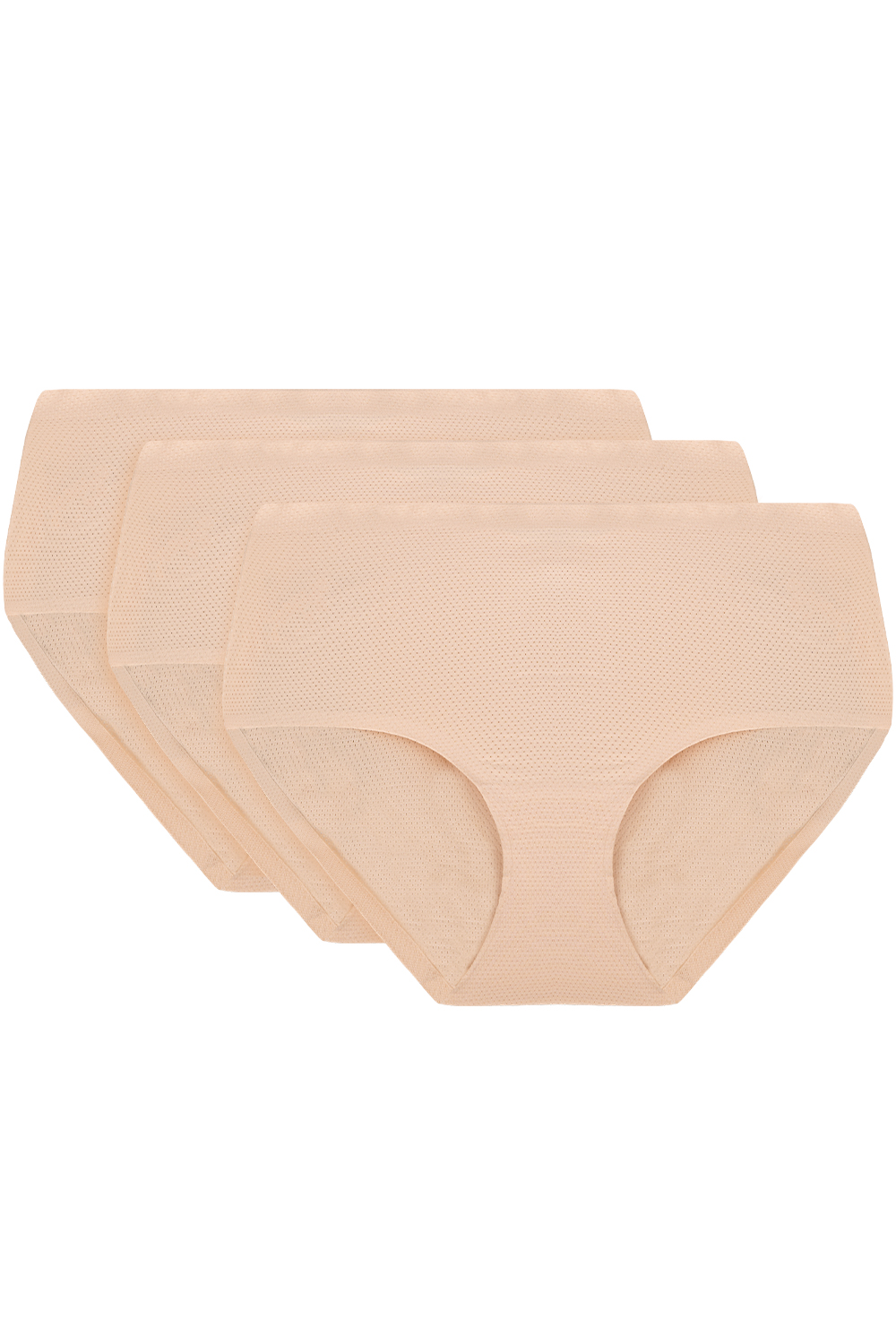Vivisence lot de 3 slips féminins classique sans couture 4013 3-pack, beige