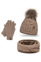 Vivisence Ensemble Hiver Chapeau Comin Gants Pour Confort Quotidien, beige