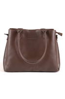 Vivisence Women's Tote Bag Triple Compartment Magnetic Closure, brown