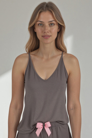 Vivisence Women's Pyjamas Top Viscose Shoulder Straps V-Neck 2200,