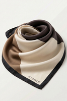 Vivisence Damen Seidentuch Handgerollte Kanten Quadratisch Form Sanft Zur Haut 65 x 65 cm, beige/braun