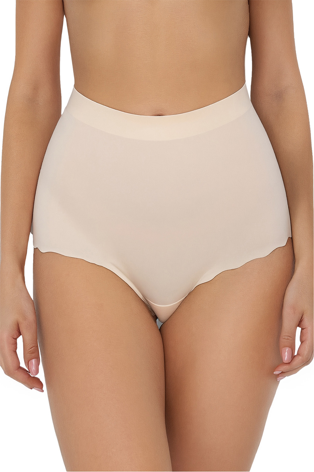 Vivisence Damen Shapewear Unterhose Hoher Bund Nahtloser 4104, Beige