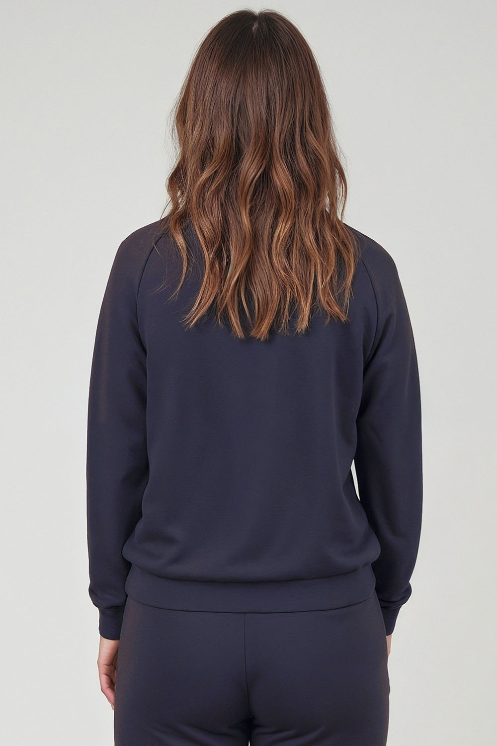Vivisence Women Crewneck Sweatshirt Soft Knit Pullover Everyday Comfort, dark blue