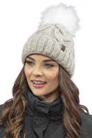 Vivisence Bonnet À Pompon Femme Chaud Et Doux Idéal Pour L’Hiver 7014, beige mélange