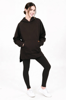 Vivisence Women Loungewear Set Hoodie and Leggings Cotton Blend Comfort Daily, Brown