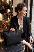 Vivisence Femme Sac À Main Fermeture éclair Avec Bandoulière Amovible, noir
