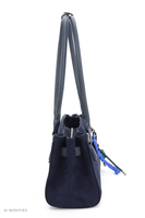 Vivisence Shoulder Bag for Women Polyester Suede Effect Everyday Handbag, dark blue