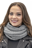 Vivisence Damen Schal Winter Loop Modischer Gemütlich Wärmendem Garn Doppelt 7019S, hellgrau