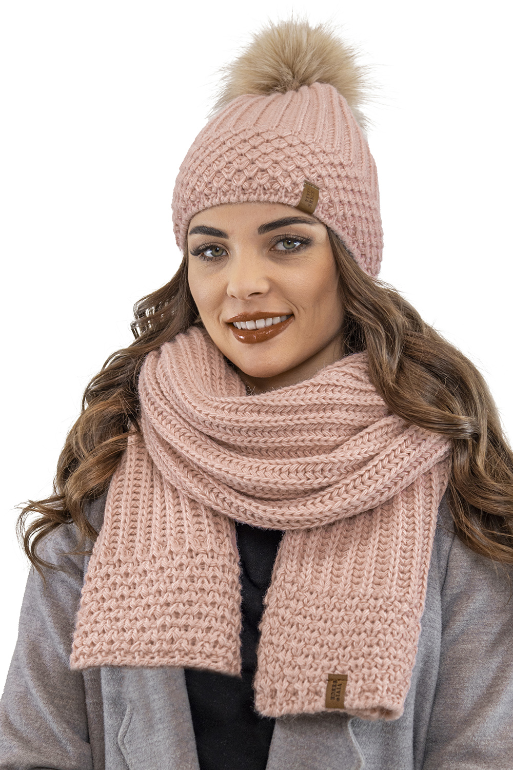 Vivisence Bonnet À Pompon Femme Chaud Et Confortable Pour Les Journées Froides 7016, rose clair