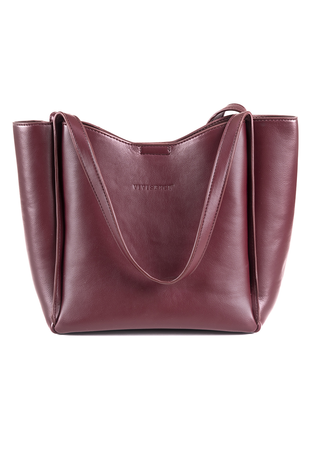 Vivisence Women's Tote Bag Magnetic Closure Two Ways To Carry, burgundy