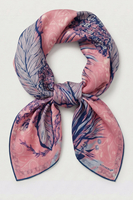 Vivisence Femme Foulard En Soie Bords Roulottés Format Carré Doux Pour La Peau, rose/bleu