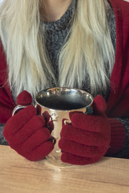 VIVISENCE Damen Winter Handschuhe aus Wolle Ideal für Kaltes Wetter 7201, weinrot