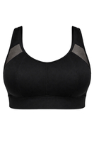Vivisence Women’s Non Wired Soft Bra, Unpadded Everyday Comfort Bra with Cross Back Adjustable Straps and Supportive Seamed Cups, Black