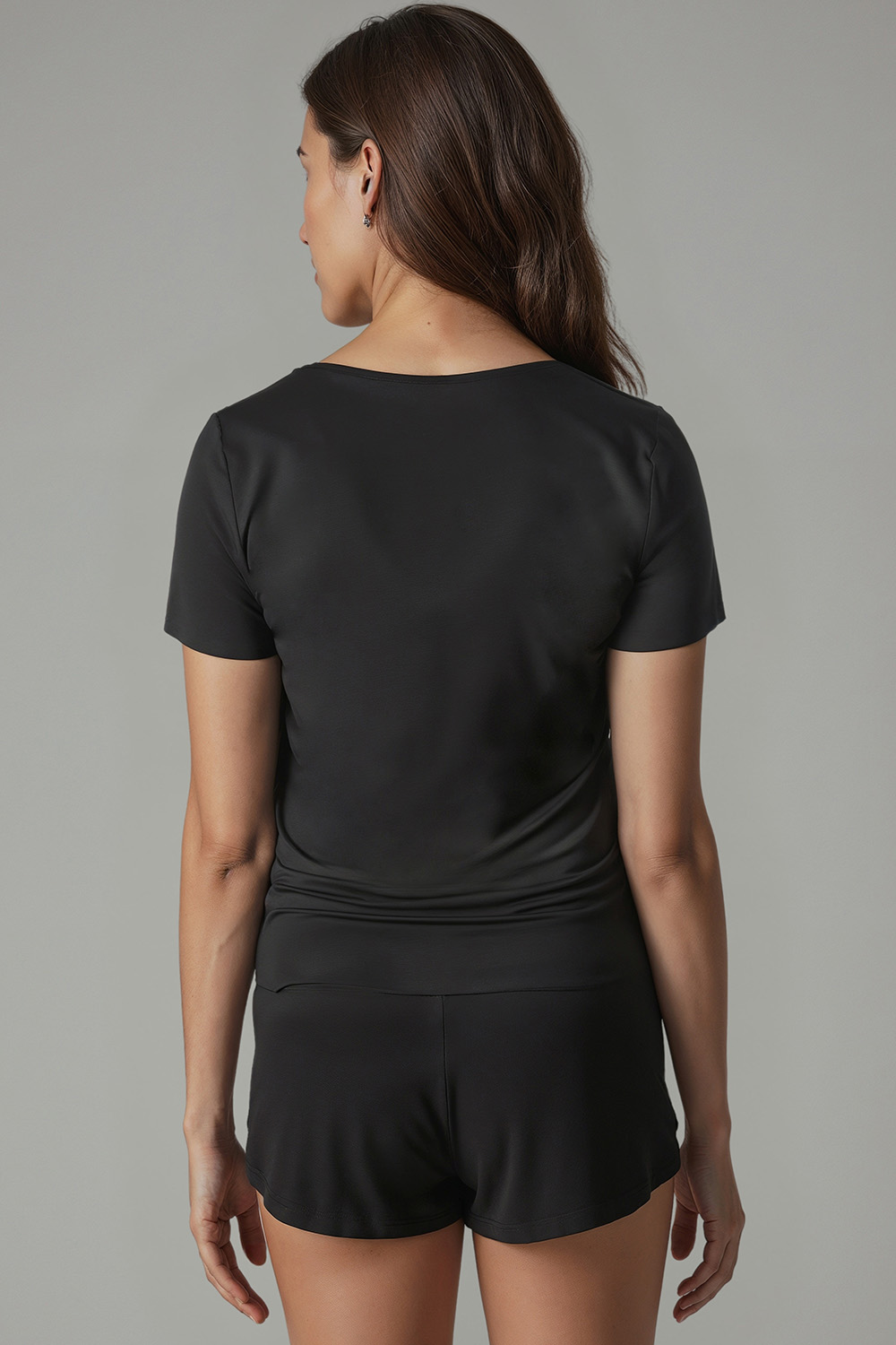 Vivisence Femmes Pyjama Viscose Coupe Ample Confort Respirant Pour La Nuit 2042, noir