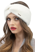 Vivisence Stirnband Damen Flauschig Gefüttert Verkreuzt Warm Herbst Winter 7093, ecru