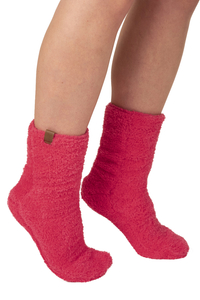 Vivisence Chaussettes Douces et Chaleureuses Pour l'Hiver Longueur Derrière la Cheville Matière Confortable et Résistante Idéales Pour Offrir et Se Détendre, framboise