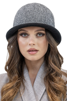 Vivisence Chapeau Femme Hiver Classique En Fil Chaud Idéal Pour Offrir 7044, pied-de-poule noir
