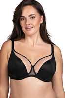 Vivisence BH Mit Bügel Halbtransparente Cups Für Offenbartes Dekolleté, Schwarz