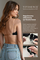 Vivisence Femme Soutien Gorge Bretelle Transparent Push Up Invivsible Soutien-Gorge Dos Nu Amovibles Bretelles, noir