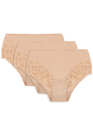Vivisence Dame Slip Unterhose Spitze Bund Gummispitze Unterwäsche Klassisch 4008, Beige