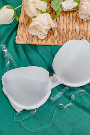 Vivisence Durchsichtige Träger Push-Up BH Ideal Für Rückenfreie Kleidung 1035, weiß