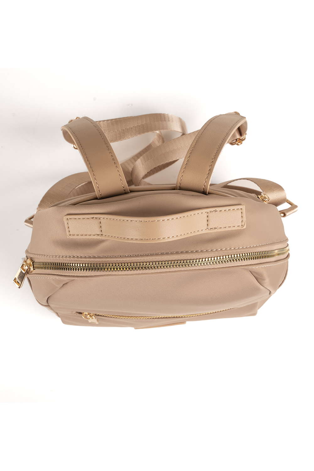 Vivisence Sac À Dos Femme Nylon Compartiments Multiples Poche Discrète, beige