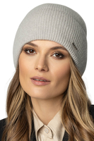 Vivisence Bonnet Femme Doux Tricoté Avec Revers Doublure Intérieure Hiver 7096, gris clair