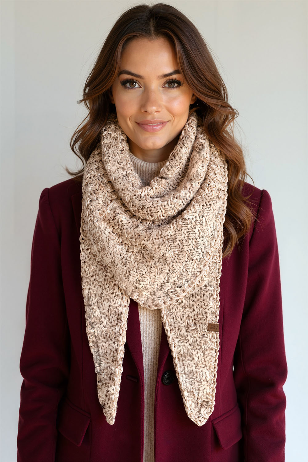 Vivisence Damenschal Weiche Warme Strickoptik Für Stilvolle Wintertage, Beige