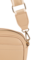 Vivisence Women's Crossbody Zipper Pocket Wide Adjustable Strap, beige