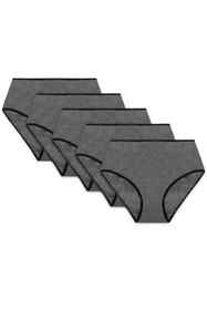 Vivisence Culotte Classique Slip pour Femme Lot de 5 Figi Silhouette Élégante 4016, bande noire: graphite 5-pack