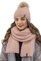 Vivisence Bonnet À Pompon Femme Chaud Et Confortable Pour Les Journées Froides 7016, rose clair