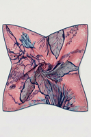 Vivisence Femme Foulard En Soie Bords Roulottés Format Carré Doux Pour La Peau, rose/bleu