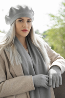 Vivisence Damen Handschuhe Winter Weichem und Warme Ideal für Kaltes Wetter 7202, hellgrau